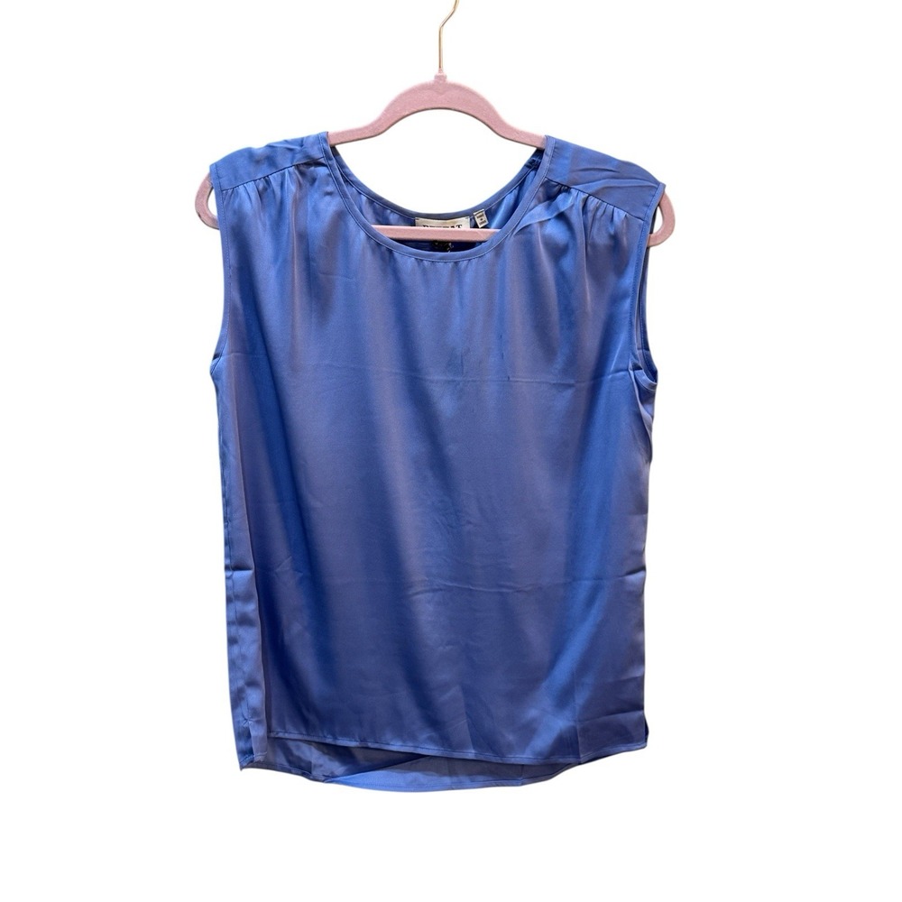 Repeat Cashmere Women Sleeveless Blouse Size Small In Sky Silk
